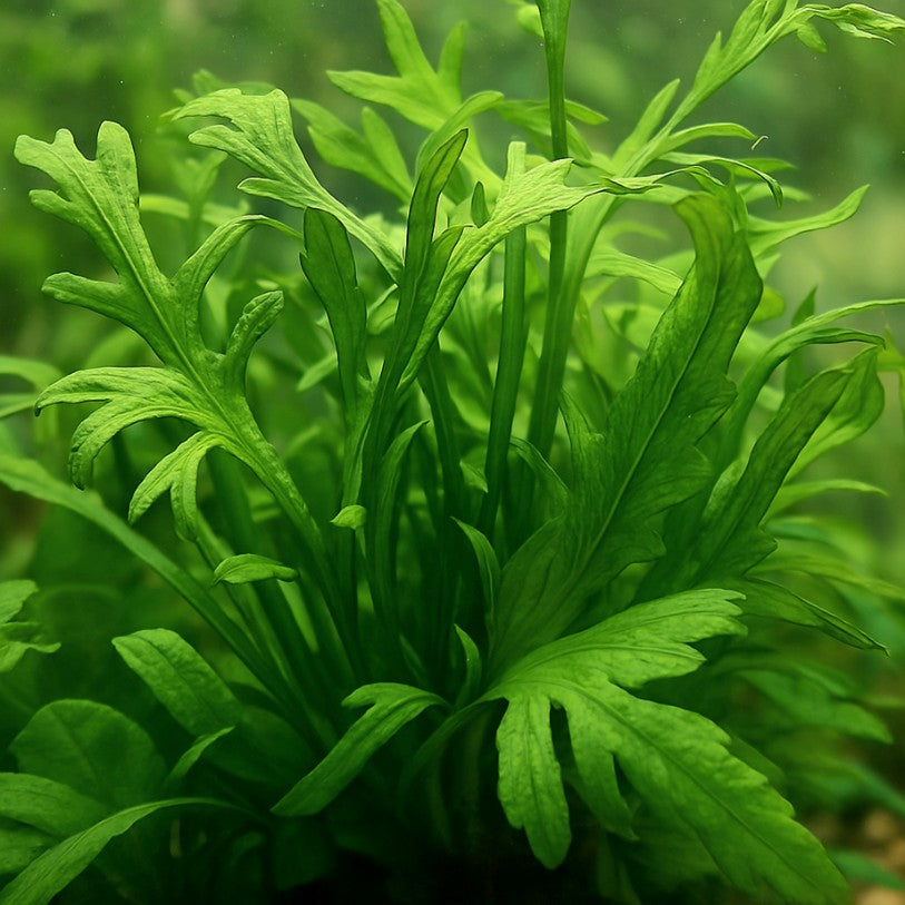 Elle peut atteindre 30, voire 50 cm, ce qui la qualifie pour une place centrale dans l'aquarium, ou en touffe au fond, puisqu'elle saura généralement occuper toute la hauteur.