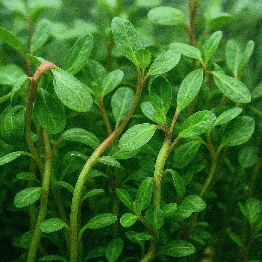 Une véritable plante caméléon !
La Rotala Indica est très polymorphe, change totalement d'aspect selon les circonstances.